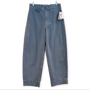 Apiece Apart Mari Barrel Pant Blue Baggy Classic Colorful Designer Pants 10 NWT